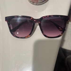 Women's Purple Tortoise Square Sunglasses - Gradient Lens